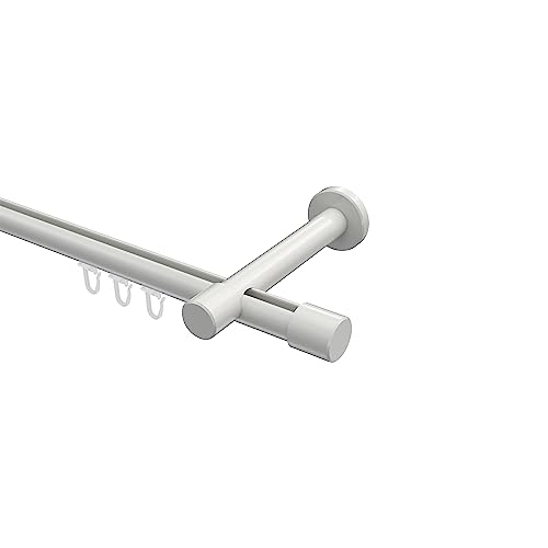 Interdeco Innenlauf Gardinenstange Weiß 20 mm Ø Prestige Santo, 240 cm von INTERDECO