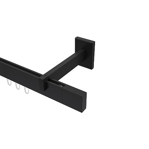 Interdeco Innenlauf-Gardinenstange eckig/kantig Schwarz Typ 10212920, 180 cm von INTERDECO