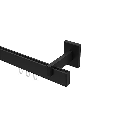 Interdeco Innenlauf Gardinenstangen eckig/kantig Schwarz Typ 10212819, 120 cm von INTERDECO