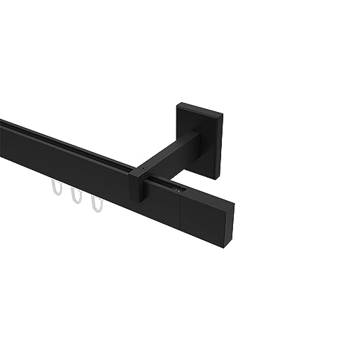 Interdeco Innenlauf Gardinenstangen eckig/kantig Schwarz Typ 10212919, 160 cm von INTERDECO