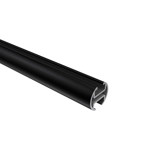 Interdeco Innenlaufprofil Schwarz 20 mm Ø aus Aluminium für Innenlauf-Gardinenstangen, 160 cm von INTERDECO