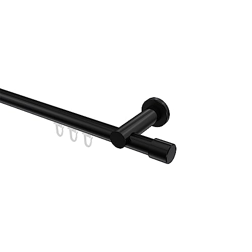 Interdeco Innenlaufstangen/Gardinenstangen Schwarz 20 mm Ø Platon Santo, 360 cm von INTERDECO