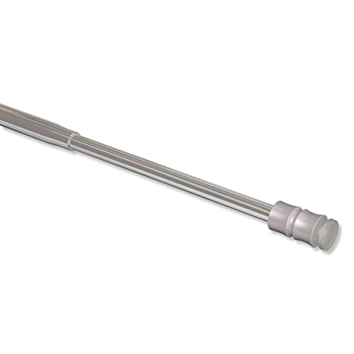 Interdeco Klemmstangen Chrom/ausdrehbare Gardinenstangen mit Gummistopfen 8/6 mm Ø Flexo, 60-90 cm von INTERDECO