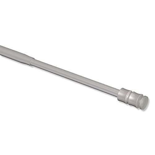 Interdeco Klemmstangen Silber-Grau/ausdrehbare Gardinenstange mit Gummistopfen 8/6 mm Ø Flexo, 60-90 cm von INTERDECO