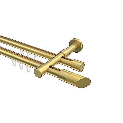 Interdeco Messing Optik Innenlauf Gardinenstange 20 mm Ø zweiläufig Prestige Verano, 220 cm Interdeco Messing Optik Innenlauf Gardinenstange 20 mm Ø zweiläufig Prestige Verano, 220 cm von INTERDECO