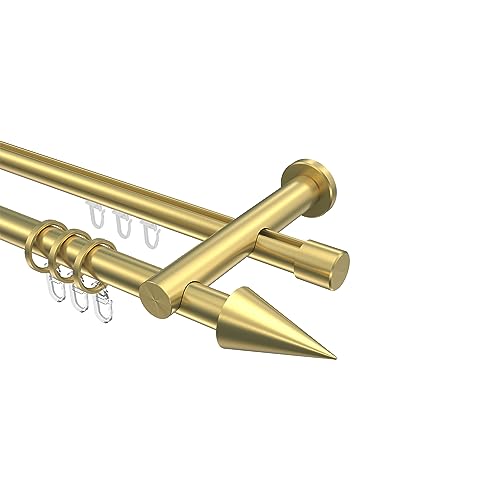 Interdeco Messing Optik Rundrohr-Innenlauf Gardinenstangen 20 mm Ø 2-läufig Platon Savio, 200 cm Interdeco Messing Optik Rundrohr-Innenlauf Gardinenstangen 20 mm Ø 2-läufig Platon Savio, 200 cm von INTERDECO