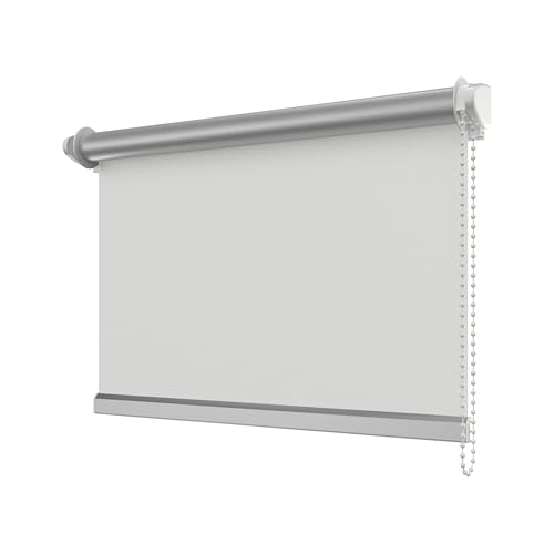 Interdeco Verdunkelungsrollos/Thermo-Rollo Weiß BxH 75,5 x 175 cm ohne Bohren (Klemmfix-Rollo), Seitenzugrollo mit Silberbeschichtung von INTERDECO
