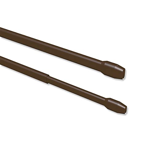 Interdeco Vitragestange/ausziehbare Scheibenstangen Braun (2 Stück), 100-180 cm von INTERDECO