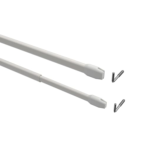 Interdeco Vitragestangen/Scheibenstangen Weiß (2 Stück), ausziehbar 100-180 cm von INTERDECO