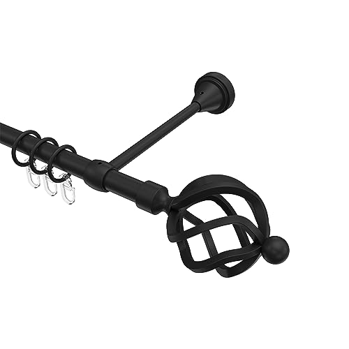 Interdeco Vorhangstangen Schwarz Metall 16 mm Ø Primus Paolo, 160 cm von INTERDECO