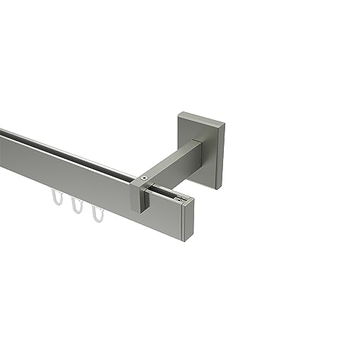 Interdeco eckige Innenlauf Gardinenstangen Edelstahl Optik Typ 10212819, 480 cm von INTERDECO