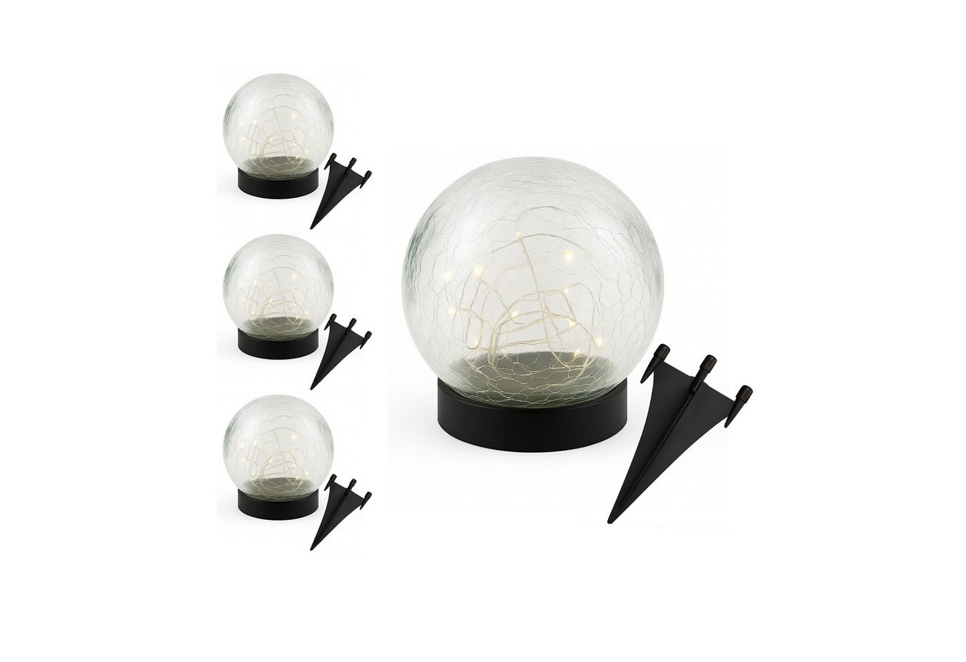 INTERGARDEN LED Solarleuchte 3er Set Solarlampe Glaskugel mit Erdspieß – warmweiß & wetterfest INTERGARDEN LED Solarleuchte 3er Set Solarlampe Glaskugel mit Erdspieß – warmweiß & wetterfest von INTERGARDEN