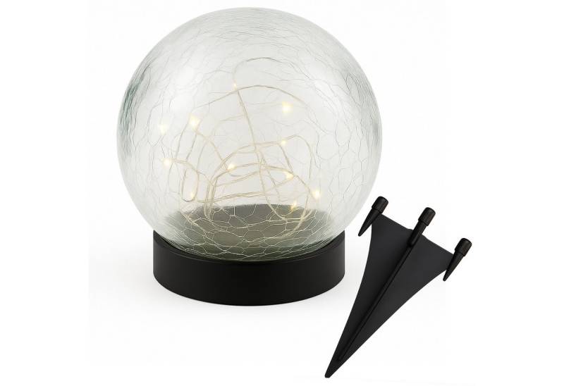 INTERGARDEN LED Solarleuchte Solarlampen für außen warmweiß & wetterfest, 20 LED, Kugel mit Spieß von INTERGARDEN