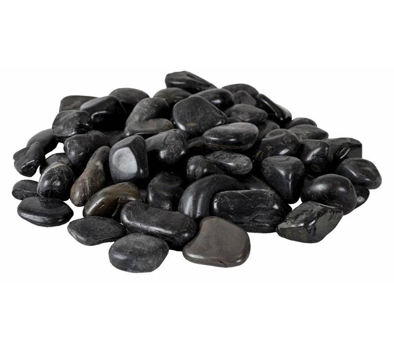 INTERGARDEN Zierkies Dekosteine schwarz poliert 10 kg, Kieselsteine Garten 5-8 cm, (Sack) von INTERGARDEN