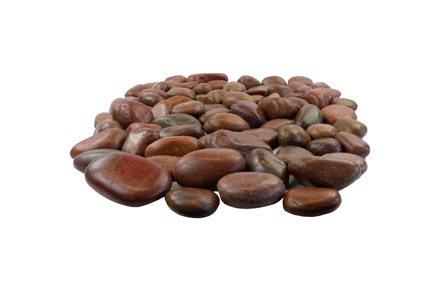 INTERGARDEN Zierkies Zierkies Dekosteine rot poliert 20kg, Kieselsteine Garten 5-8 cm, (Sack) von INTERGARDEN
