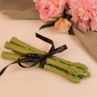 Spargel Soja Wachs Stumpenkerzen Set | Handgemachte Gemüse Kerze Frühling Dekor Holzkerze Skulpturale Taper Für Gartentisch Oder Küche von INTERLUDECANDLES