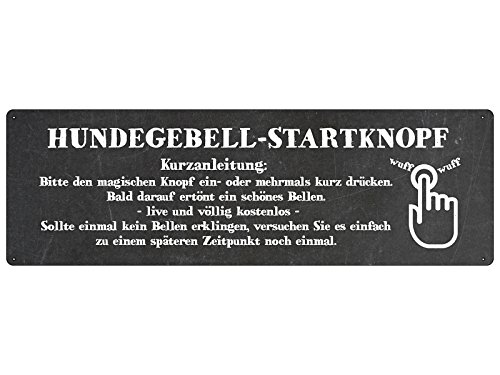 METALLSCHILD Blechschild Türschild HUNDEGEBELL-STARTKNOPF Hund Klingelschild SCHWARZ METALLSCHILD Blechschild Türschild HUNDEGEBELL-STARTKNOPF Hund Klingelschild SCHWARZ von Interluxe