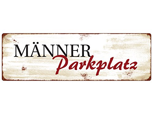 Interluxe METALLSCHILD Shabby Vintage Blechschild MÄNNER PARKPLATZ Bank Shoppen Geschenk Dekoration von Interluxe