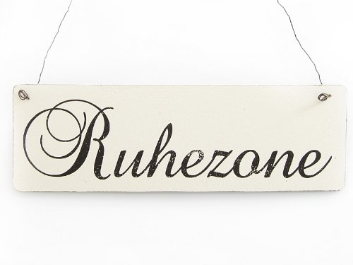 Vintage Dekoschild Türschild RUHEZONE Nostalgie Landhaus Schild aus Holz von Interluxe