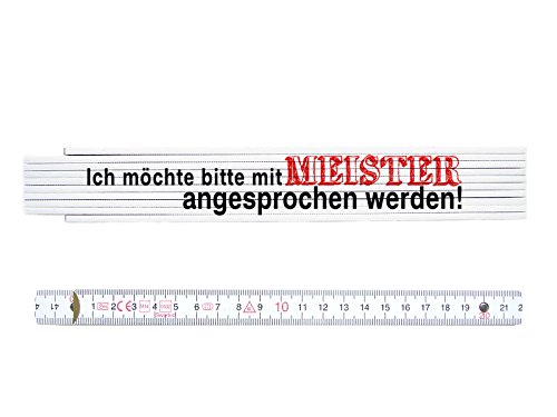 ZOLLSTOCK Spruch MEISTER Lustig Geschenk Meterstab Metermaß Hobby Handwerker von Interluxe