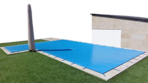 INTERNATIONAL COVER POOL Poolplane für Winter 3 x 6 m Plus 15 cm auf jeder Seite für Verankerung in Blau (außen) und Schwarz (innen) + Aufbewahrungstasche als Geschenk von INTERNATIONAL COVER POOL