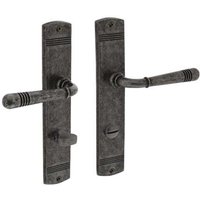 Intersteel - Langschildschildgarnitur Helena Zamak F77 Grau wc 72mm din l/r von INTERSTEEL