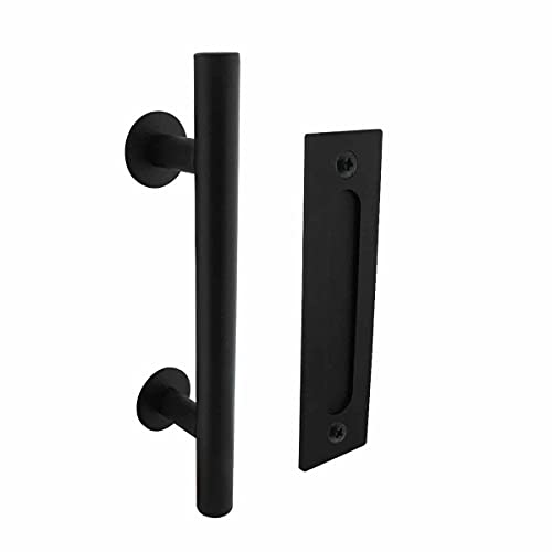 TÜRGRIFF T-FORM Ø25X305 MM MIT GRIFFMUSCHEL 220X60 MM SCHWARZ von INTERSTEEL