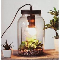 Dekoleuchte Country Style aus Glas Lampe im Glas Einmachglas Tischlampe von INTERTOYS