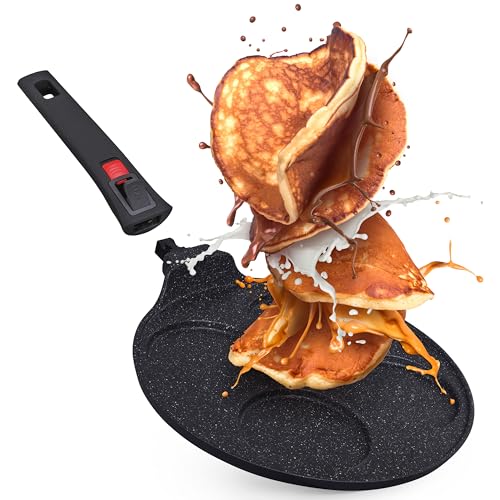 INTIGNIS® Antihaft-Pfannkuchenpfanne – Mini-Pfannkuchenmaker mit mehreren Löchern, 4 Löcher, Crêpe- und Pfannkuchenpfanne im amerikanischen Stil für perfekte individuelle Pfannkuchen von INTIGNIS