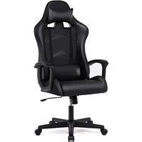Intimate WM Heart Bürostuhl, Racing Gamer Stuhl, Verstellbarer Ergonomischer Schreibtischstuhl mit hoher Rückenlehne, Schwarz von INTIMATE WM HEART