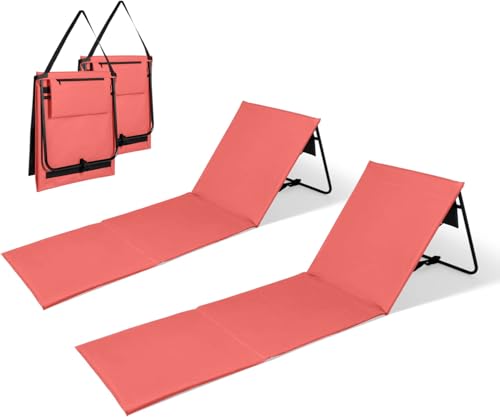 Intimo Living 2er Set Strandliegen mit stufenlos Verstellbarer Rückenlehne - Die Strandmatten gefüllt mit Komfortschaum sind Ultraleicht und platzsparend zusammenfaltbar - Orange von INTIMO COLLECTION