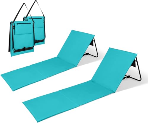 Intimo Living 2er Set Strandliegen mit stufenlos Verstellbarer Rückenlehne - Die Strandmatten gefüllt mit Komfortschaum sind Ultraleicht und platzsparend zusammenfaltbar - Türkis von INTIMO COLLECTION
