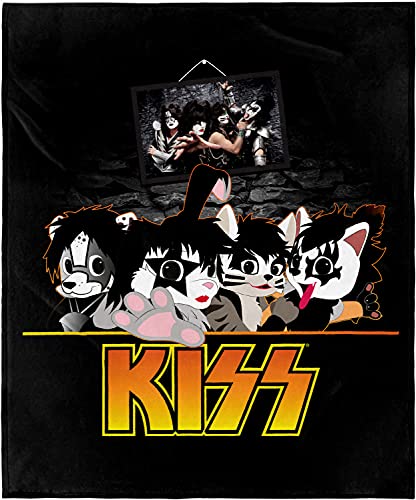 INTIMO KISS Decke KISS Kitty Faces Foto Musik Band Super Soft Fleece Überwurf Decke 122 cm x 152 cm von INTIMO