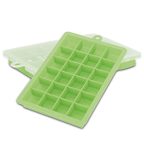 INTIRILIFE 2X Eiswürfelformen in GRÜN - 2er Set à 24 Fächer Eiswürfel Silikonformen mit Deckel - 18 x 13 x 2.5 - Flexibler Eiswürfelbehälter für EIS Babynahrung und mehr - Deckel Nicht abschließend INTIRILIFE 2X Eiswürfelformen in GRÜN - 2er Set à 24 Fächer Eiswürfel Silikonformen mit Deckel - 18 x 13 x 2.5 - Flexibler Eiswürfelbehälter für EIS Babynahrung und mehr - Deckel Nicht abschließend von INTIRILIFE