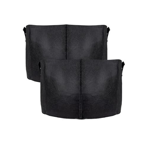 INTIRILIFE 2X Pflanzsack aus Vlies Stoff 38 Liter -10 Gallon- 40 x 30 cm - Pflanzen Übertopf mit Tragegriffen für Garten, Gewächshaus - Pflanzkübel Pflanzgefäß Pflanzbeutel Pflanztasche Kartoffelsack von INTIRILIFE