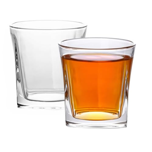 INTIRILIFE 2X Whisky Glas in KRISTALL KLAR 'Vintage' - 300 ml Füllemenge - Old Fashioned Whiskey Kristallglas Bleifrei im Sculpture Design spülmaschinenfest perfekt für Scotch, Bourbon, Whisky UVM. von INTIRILIFE