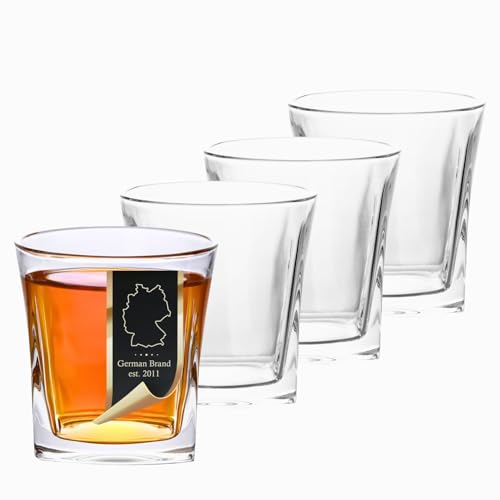 INTIRILIFE 4x Whisky Gläser Set in KRISTALL KLAR 'VINTAGE' -260 ml- Old Fashioned Whiskey Kristallglas Bleifrei im Sculpture Design spülmaschinenfest Whiskey Glas für Cocktail Scotch Gin Rum Wasser INTIRILIFE 4x Whisky Gläser Set in KRISTALL KLAR 'VINTAGE' -260 ml- Old Fashioned Whiskey Kristallglas Bleifrei im Sculpture Design spülmaschinenfest Whiskey Glas für Cocktail Scotch Gin Rum Wasser von INTIRILIFE