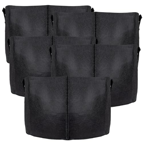 INTIRILIFE 5X Pflanzsack aus Vlies Stoff 113 Liter -30 Gallon- 60 x 40cm - Pflanzen Übertopf mit Tragegriffen für Garten, Gewächshaus - Pflanzkübel Pflanzgefäß Pflanzbeutel Pflanztasche Kartoffelsack von INTIRILIFE