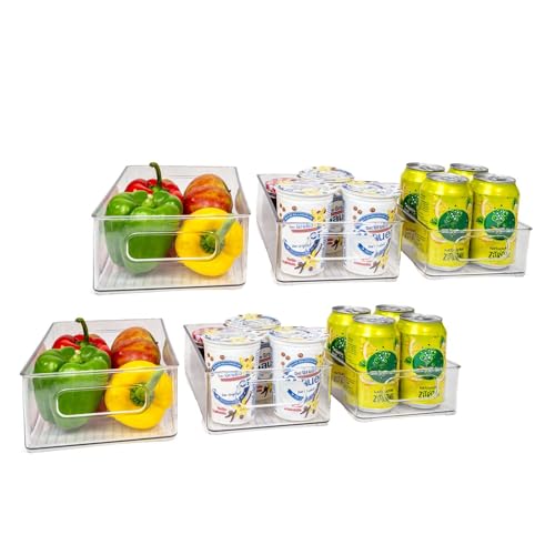 INTIRILIFE 6-teiliges Kühlschrank Boxen Set Durchsichtige Vorratsschrank Organizer - 24.8 x 14.1 x 6.5/25.6 x 15 x 8.7/26.8 x 16.3 x 8.7 cm - Aufbewahrungs Korb Box für Küche Schränke Speisekammer INTIRILIFE 6-teiliges Kühlschrank Boxen Set Durchsichtige Vorratsschrank Organizer - 24.8 x 14.1 x 6.5/25.6 x 15 x 8.7/26.8 x 16.3 x 8.7 cm - Aufbewahrungs Korb Box für Küche Schränke Speisekammer von INTIRILIFE