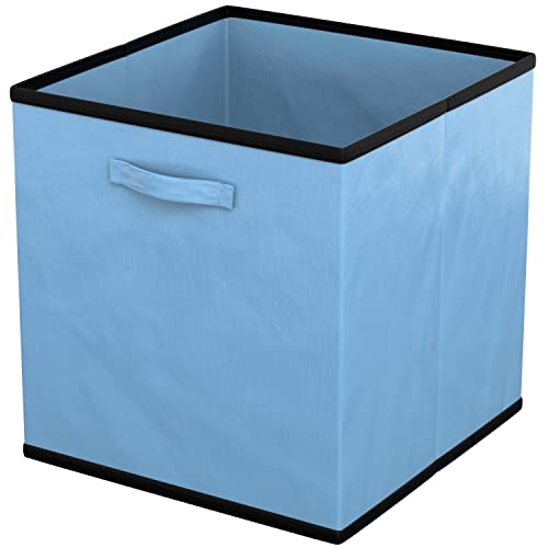 INTIRILIFE 6x faltbare Aufbewahrungs-Stoffbox in Blau - 26.7 x 26.7 x 28 cm - Multifunktionale Sammelbox zum Kombinieren mit Schränken oder Regalen von INTIRILIFE
