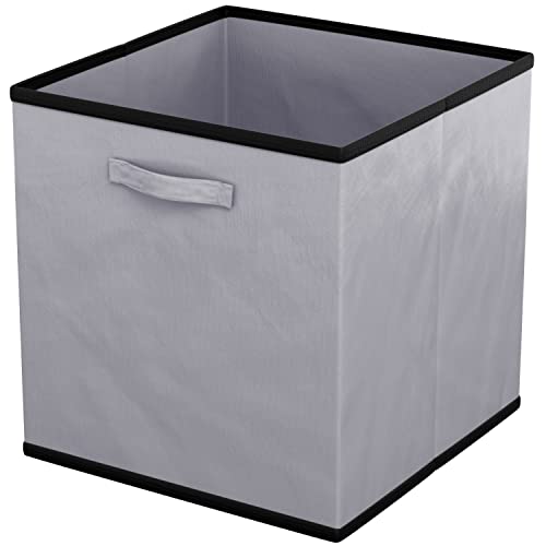 INTIRILIFE 6x faltbare Aufbewahrungs-Stoffbox in Grau - 26.7 x 26.7 x 28 cm - Multifunktionale Sammelbox zum Kombinieren mit Schränken oder Regalen von INTIRILIFE