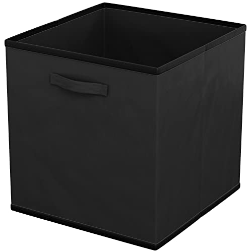 INTIRILIFE 6x faltbare Aufbewahrungs-Stoffbox in Schwarz - 26.7 x 26.7 x 28 cm - Multifunktionale Sammelbox zum Kombinieren mit Schränken oder Regalen von INTIRILIFE