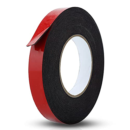 INTIRILIFE Doppelseitiges Schaumklebeband Schwarz - Größe: 12mmx30m - Montageklebeband Hochleistungsklebeband Schwerlast Tape Extra stark von INTIRILIFE