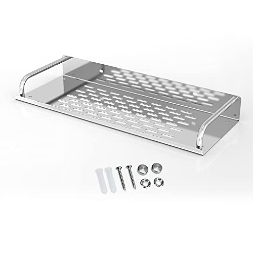 INTIRILIFE Duschablage aus Edelstahl mit 30 x 13 cm - Duschkorb Duschregal Badregal mit praktischen Ablaufrinnen zum Bohren für Bad und Küche von INTIRILIFE