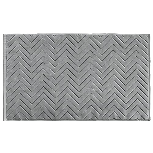 INTIRILIFE Duschvorleger Badmatte Duschmatte in Dunkel Grau - 80 x 50 cm - Badvorleger Teppich für Bad und Waschküche rutschfest waschbar von INTIRILIFE