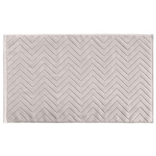 INTIRILIFE Duschvorleger Badmatte Duschmatte in Hell Grau - 80 x 50 cm - Badvorleger Teppich für Bad und Waschküche rutschfest waschbar von INTIRILIFE