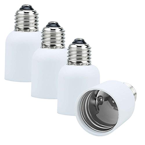 INTIRILIFE E27 auf E40 Lampensockel Adapter in WEISS - 4x Lampenadapter zum Umformatieren von E27 auf E40-4er Set Konverter für Lampenfassung für Glühbirnen, LED, Halogen, Energiesparlampen von INTIRILIFE