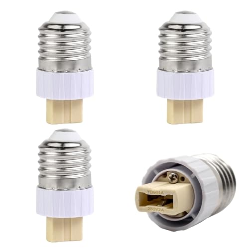 INTIRILIFE E27 auf G9 Lampensockel Adapter in Weiss - 4X Lampenadapter zum Umformatieren von E27 auf G9-4er Set Konverter für Lampenfassung für Glühbirnen, LED, Halogen, Energiesparlampen von INTIRILIFE