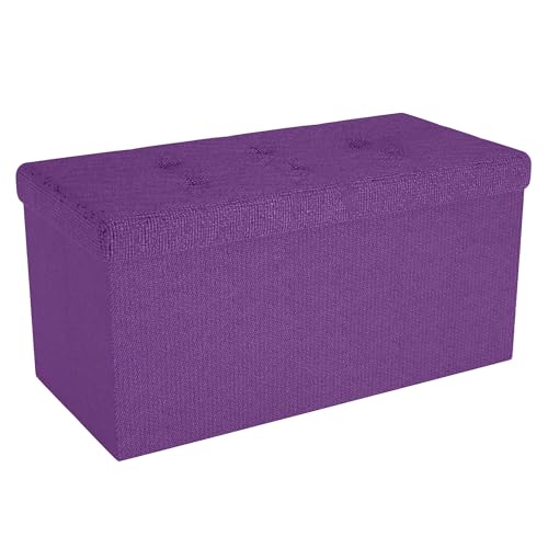 INTIRILIFE Faltbare Sitzbank 76x38x38 cm in Nebel LILA - Sitzwürfel mit Deckel und Stauraum aus Stoff mit Mulden - Sitzcube Fußablage klappbare Aufbewahrungsbox Truhe Sitzhocker INTIRILIFE Faltbare Sitzbank 76x38x38 cm in Nebel LILA - Sitzwürfel mit Deckel und Stauraum aus Stoff mit Mulden - Sitzcube Fußablage klappbare Aufbewahrungsbox Truhe Sitzhocker von INTIRILIFE