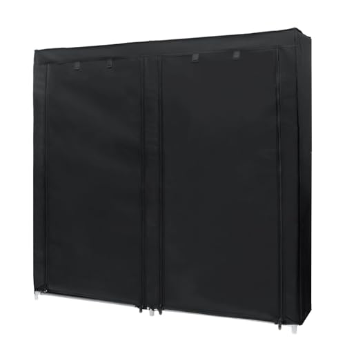 INTIRILIFE Faltschrank 116,5x30x114 cm in Raben SCHWARZ - Mit Reißverschluss Stoffschrank Kleiderschrank Schuhregal Sideboard mit 12 Ablagefächern - Camping Steckschrank Textil Garderobe von INTIRILIFE